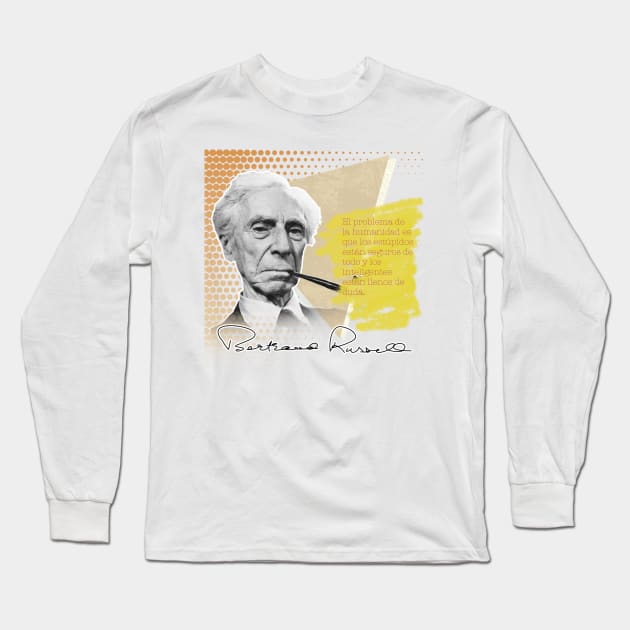 Filosofía. Bertrand Russel. Síndrome del impostor Long Sleeve T-Shirt by nerd-studios